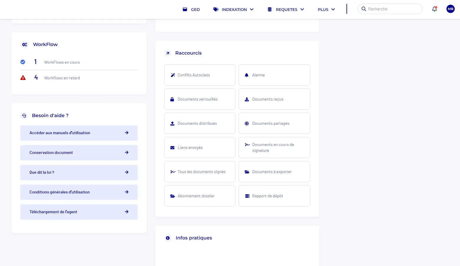 Page d'accueil logiciel E-Doc Pro