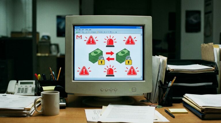 Arnaque phishing visant les PME en 2025 avec faux email frauduleux