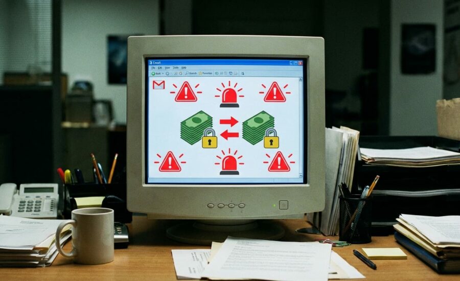 Arnaque phishing visant les PME en 2025 avec faux email frauduleux