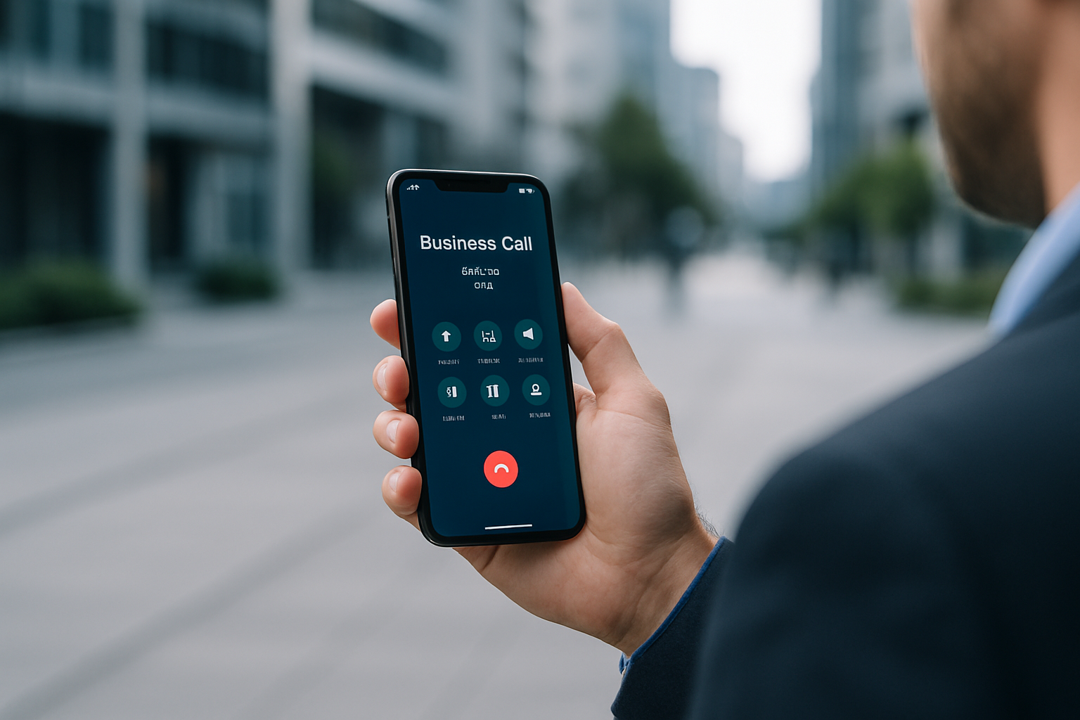 Utilisation d'une application mobile de téléphonie professionnelle en dehors du bureau.