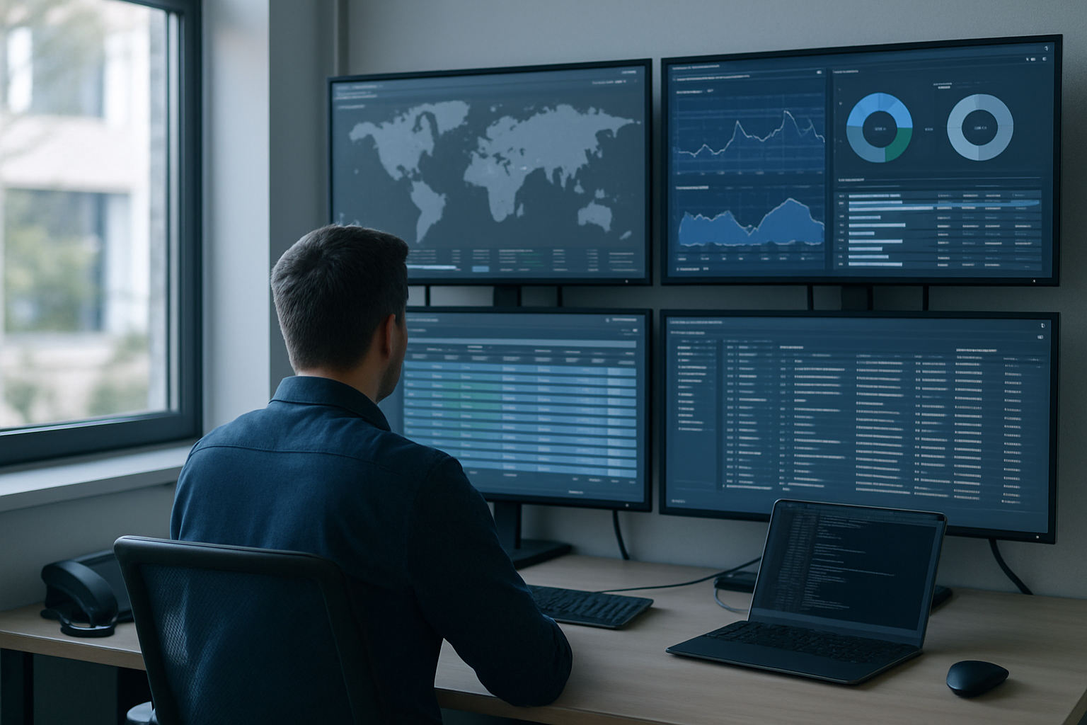 Technicien consultant une plateforme de supervision informatique pour une entreprise du Var