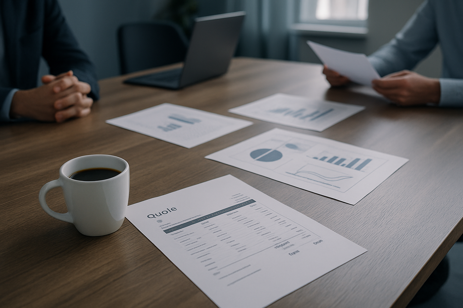 Documents de devis et graphiques utilisés pour comparer des offres d'infogérance